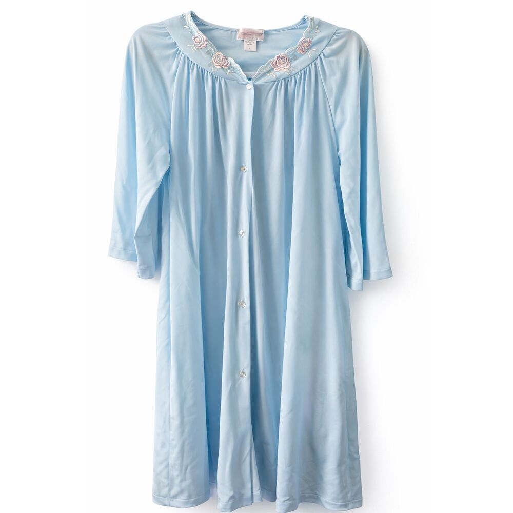 Shadowline Vintage Blue Nightgown Size Small